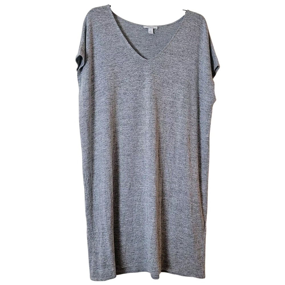 Daily Ritual Tunic Shirt Dress womens M gray Mini Knee Grunge Lagenlook Y2K Boho